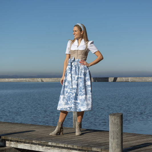 Baumwoll-Dirndlschürze Elena Royalblau