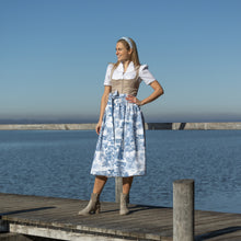 Laden Sie das Bild in den Galerie-Viewer, Baumwoll-Dirndlschürze Elena Royalblau