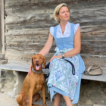 Laden Sie das Bild in den Galerie-Viewer, Dirndlschürze Ornamente Salbei