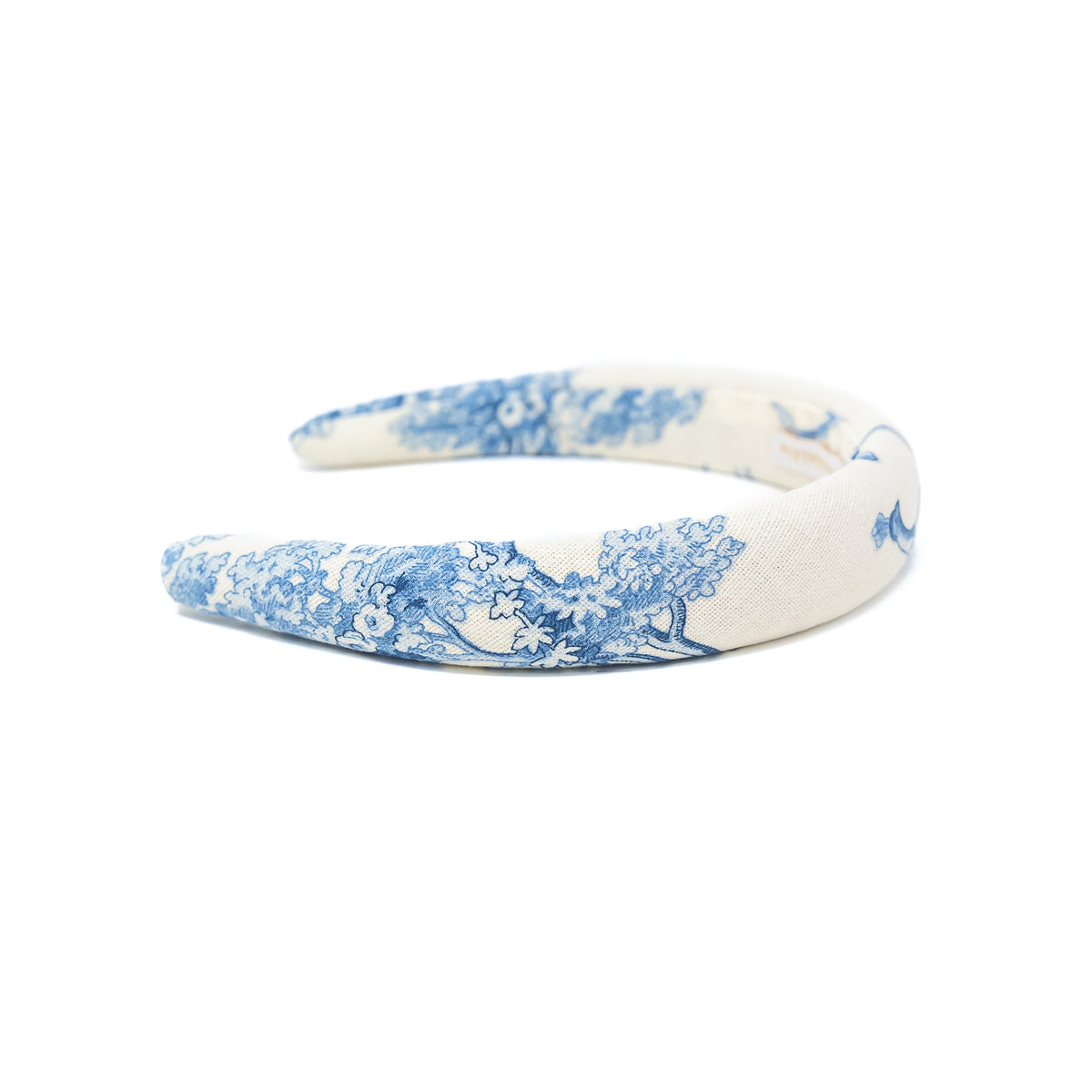 Haarreif Toile de Jouy Hellblau Schmal
