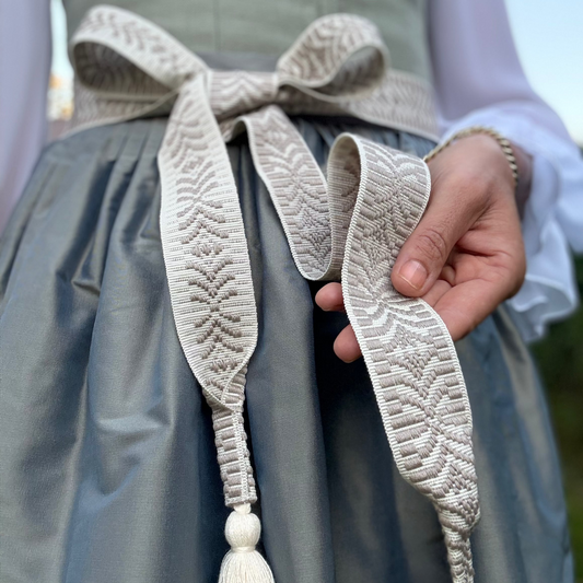 Lace Dirndl Belt Beige