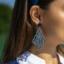 Laden Sie das Bild in den Galerie-Viewer, Ohrringe_dunkel_blau_ornamente