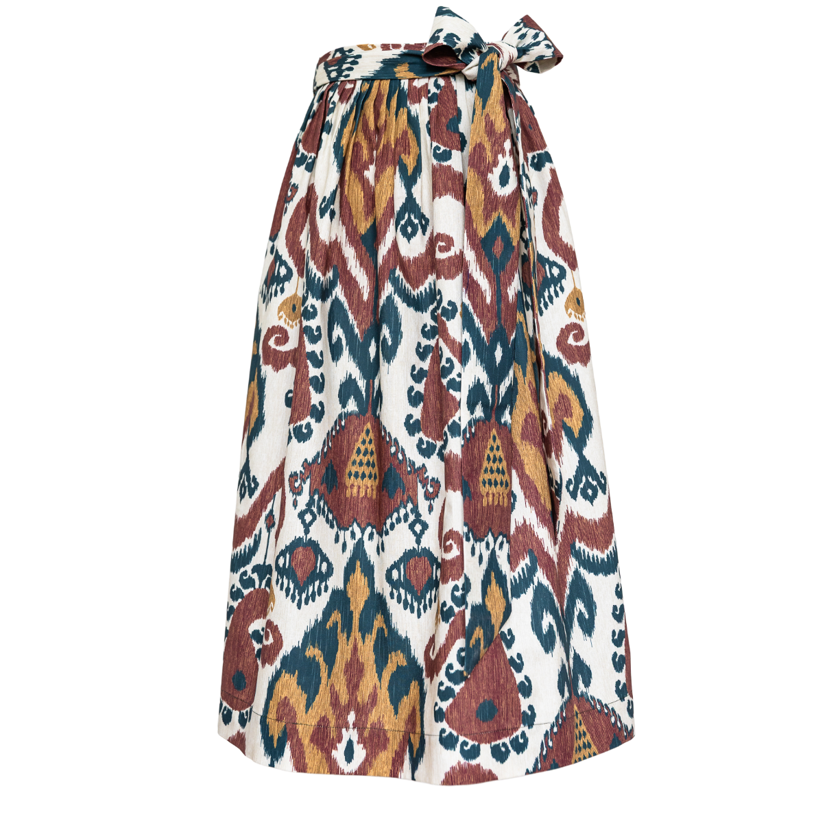 Baumwoll-Dirndlschürze Ikat Burgund