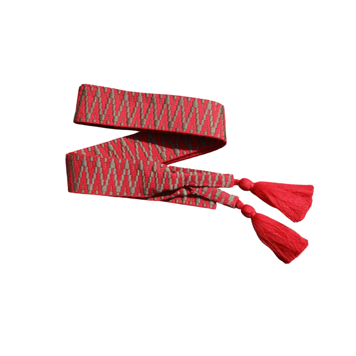 Lace Belt  "Khaki/Rot"