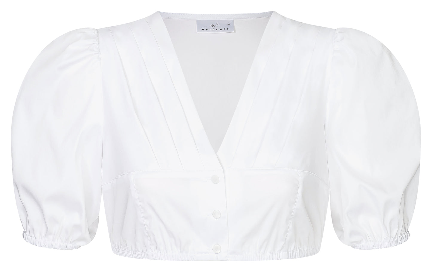 Dirndlbluse Isabella mit V-Ausschnitt und Ballonärmel - Waldorff