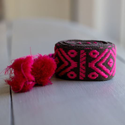 Dirndl Belt  "Braun/Pink"