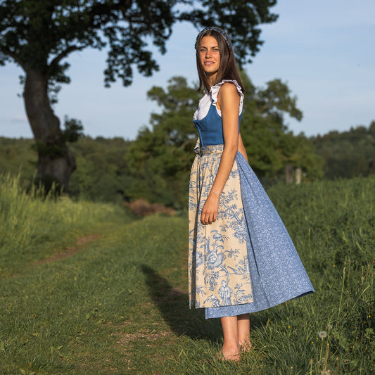 Baumwoll-Dirndlschürze "Louise Bleu"