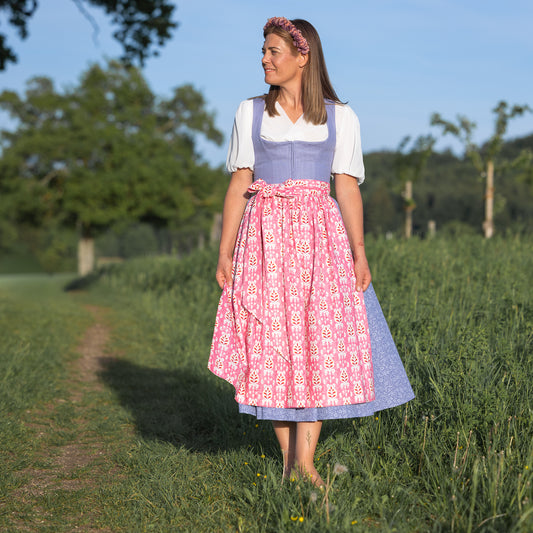 Baumwoll-Dirndlschürze "Leni Rosé"