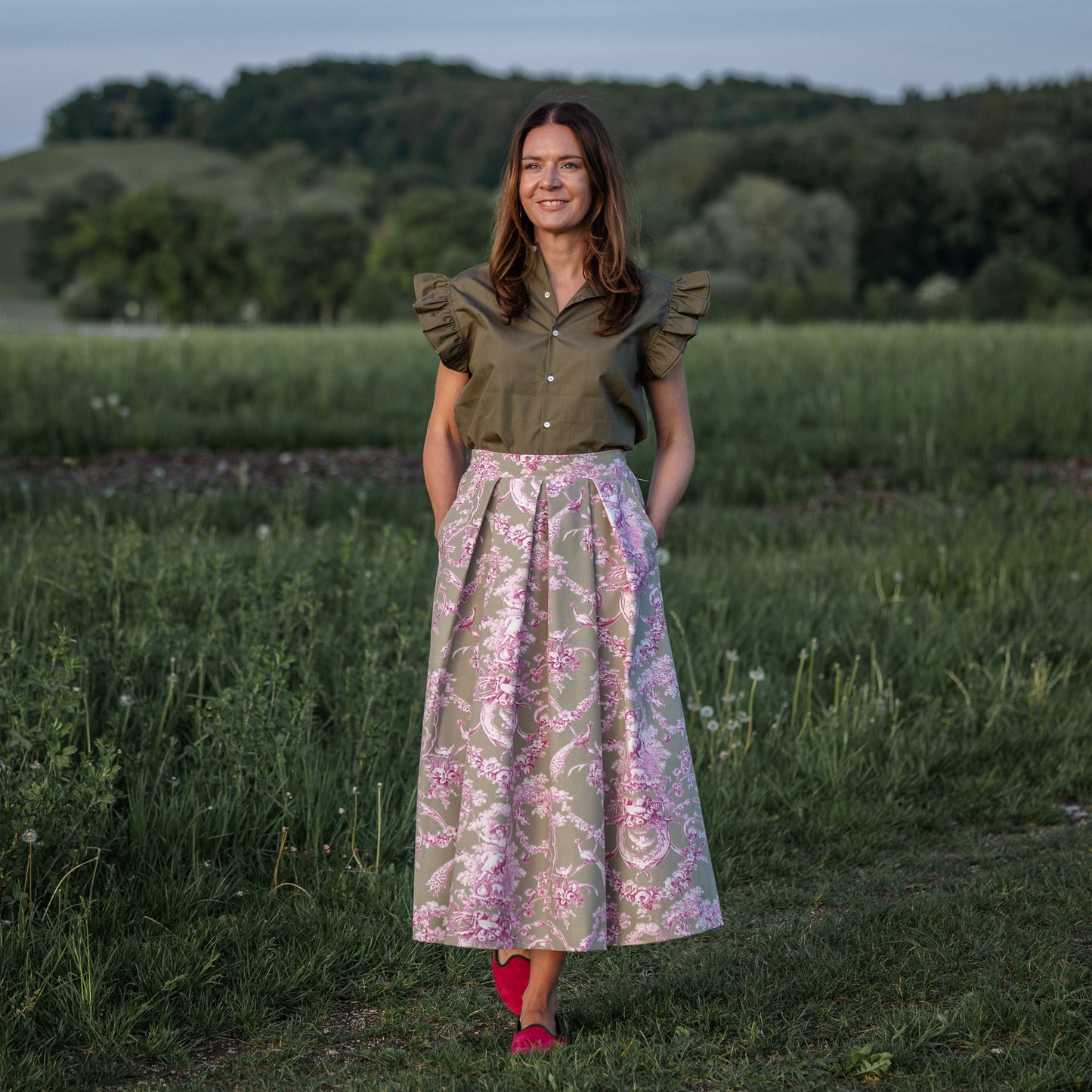 Rock Theresia  – Toile de Jouy in Fuchsia