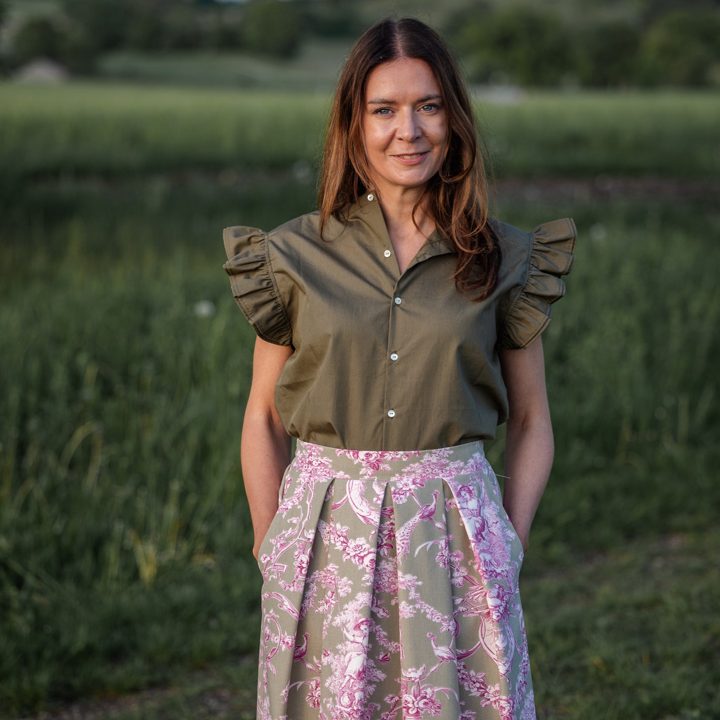 Rock Theresia  – Toile de Jouy in Fuchsia