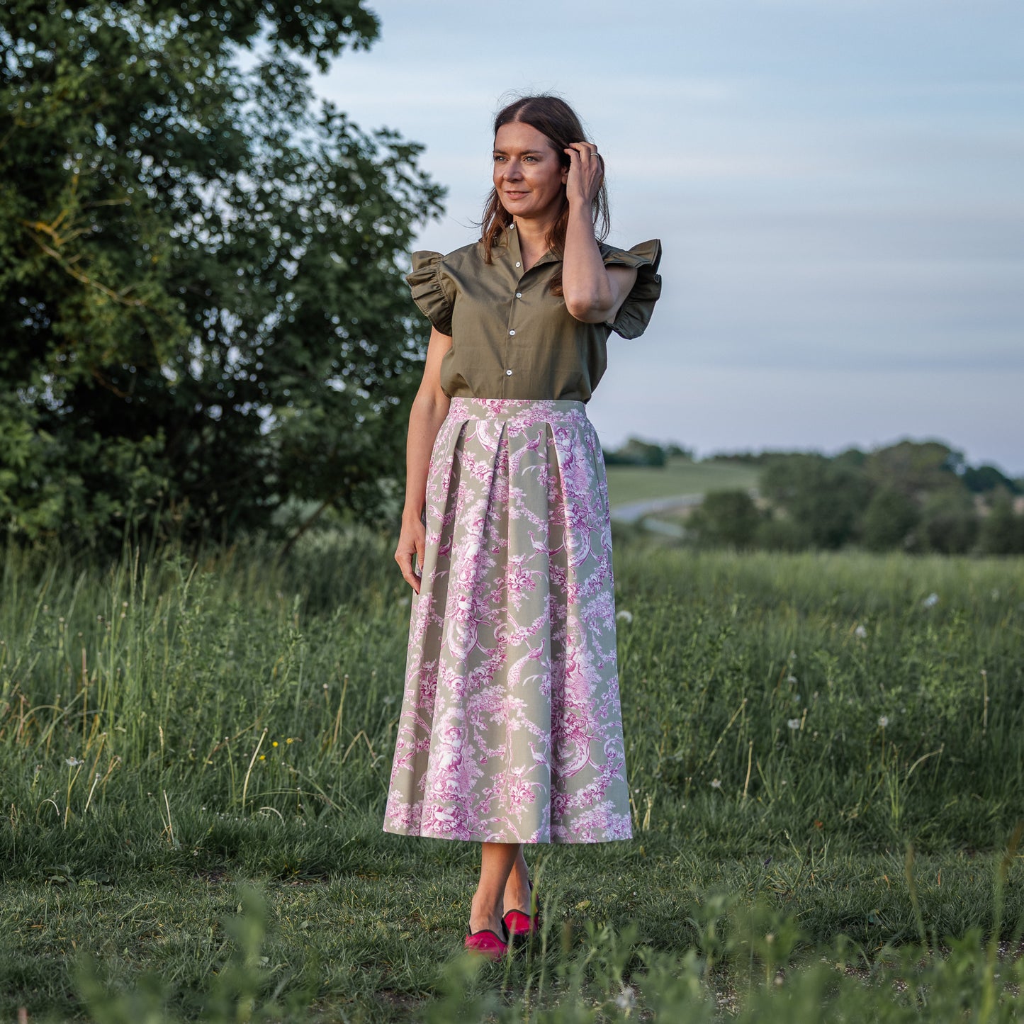 Rock Theresia  – Toile de Jouy in Fuchsia