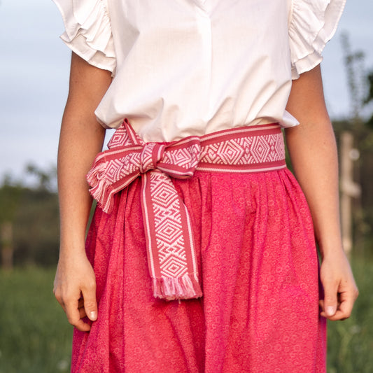 Fringed Belt - BREIT - Himbeere von Lace