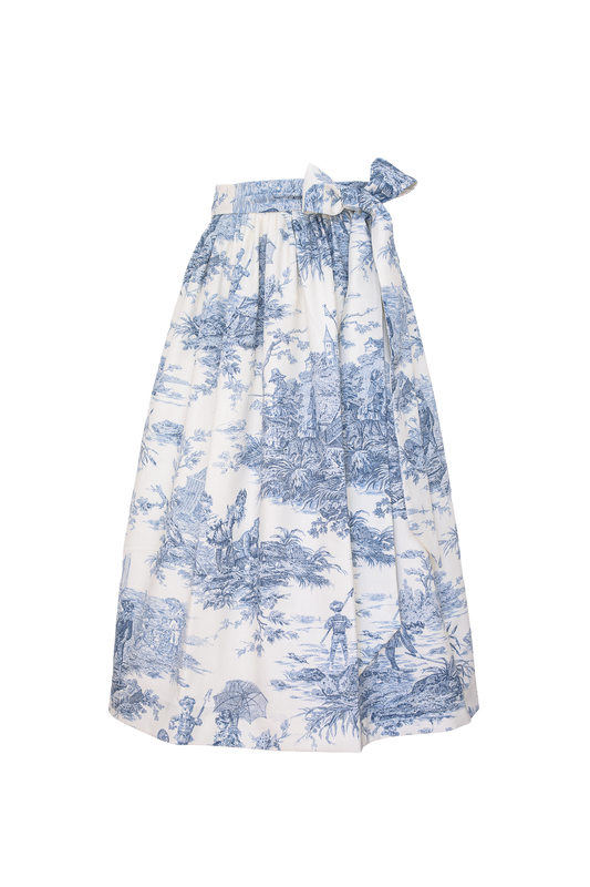 Dirndl-Schürze Sarah – Blau/Weiß Toile de Jouy