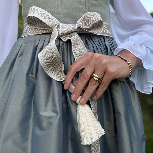 Lace Dirndl Belt Beige
