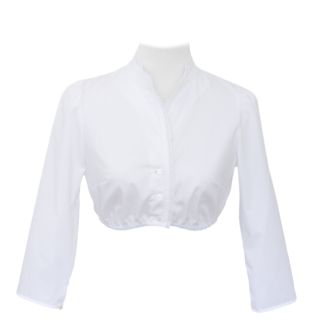 Dirndlbluse „Maxi“ – 3/4 Arm mit Stehkragen