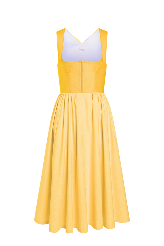 Midi Dirndl Josefine in Gelb