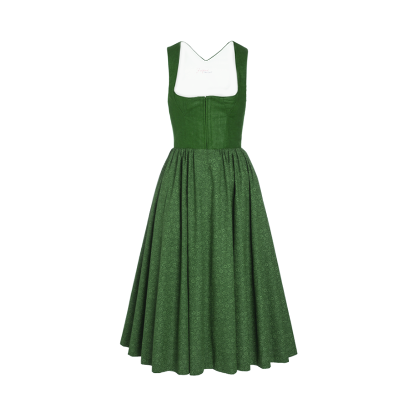 Midi Dirndl Josefine in Dunkelgrün