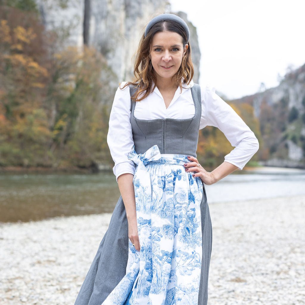 Midi Dirndl Josefine in Schiefergrau