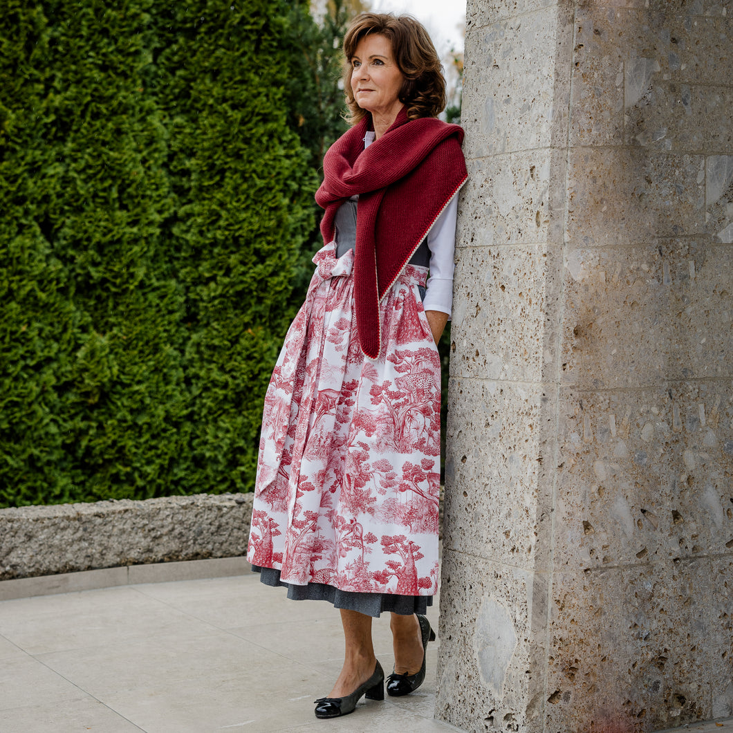 Baumwoll-Dirndlschürze Elena Rot
