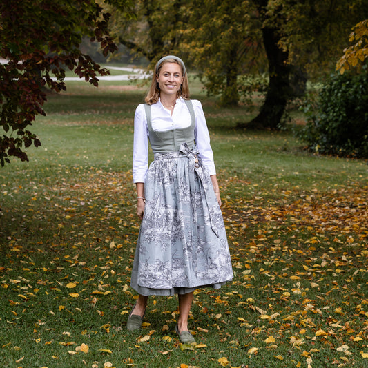 Dirndl Schilf mit Dirndlschürze Sarah Grau
