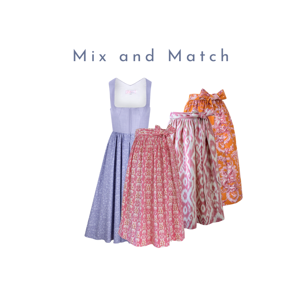 Dirndl und Dirndlschürzen im Mix and Match
