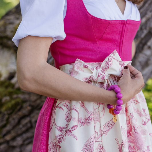 Dirndschürze Toile du Jouy Rose