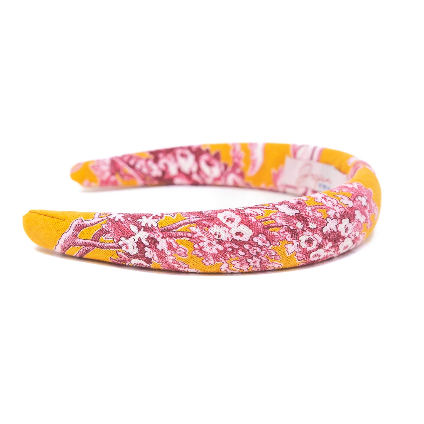 Haarreif_Toile_de_Jouy_Muster_Orange_Pink_Schmal
