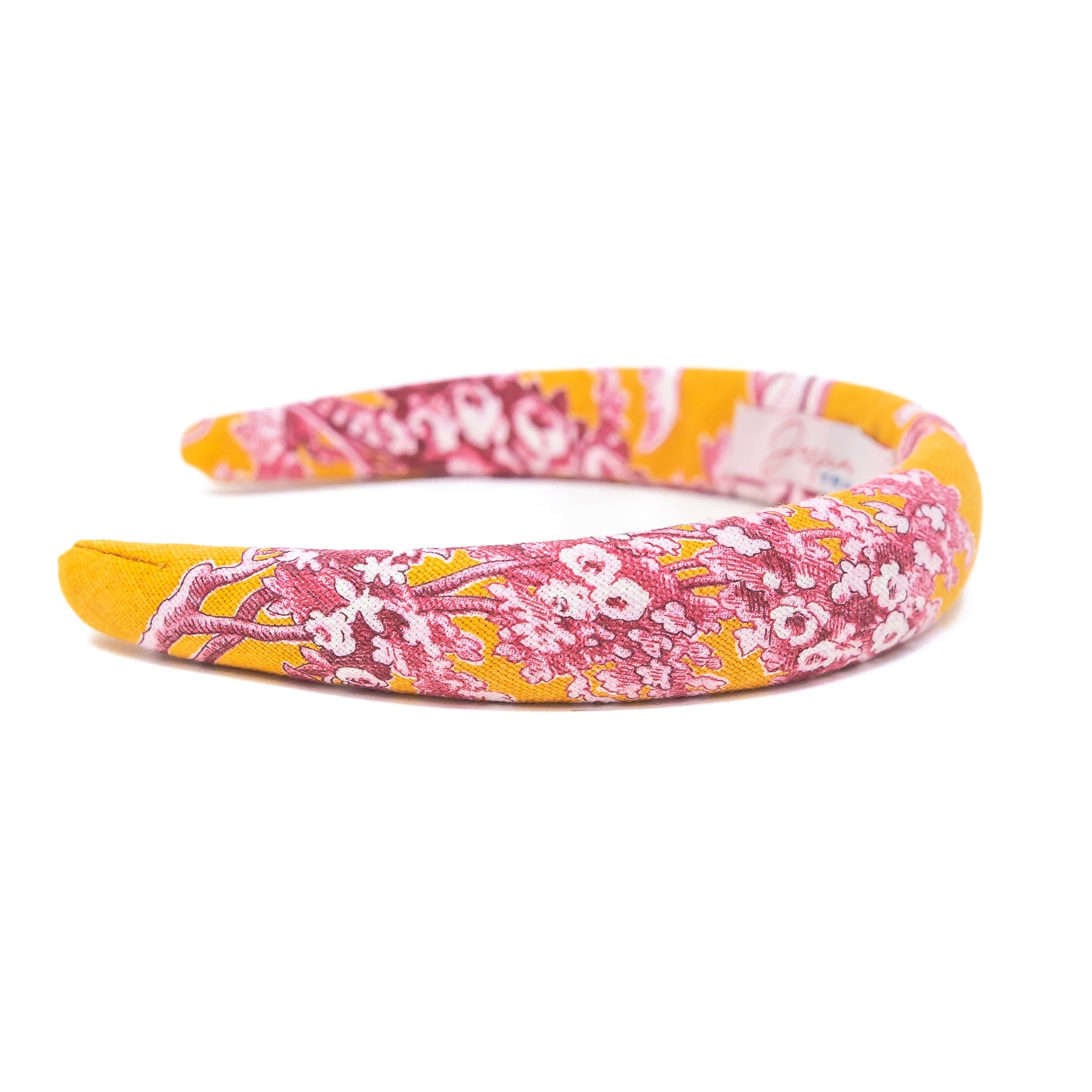 Haarreif_Toile_de_Jouy_Muster_Orange_Pink_Schmal