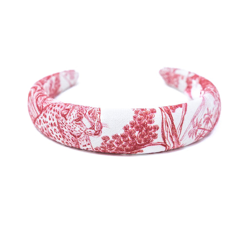 Haarreif Toile de Jouy Rot schmal