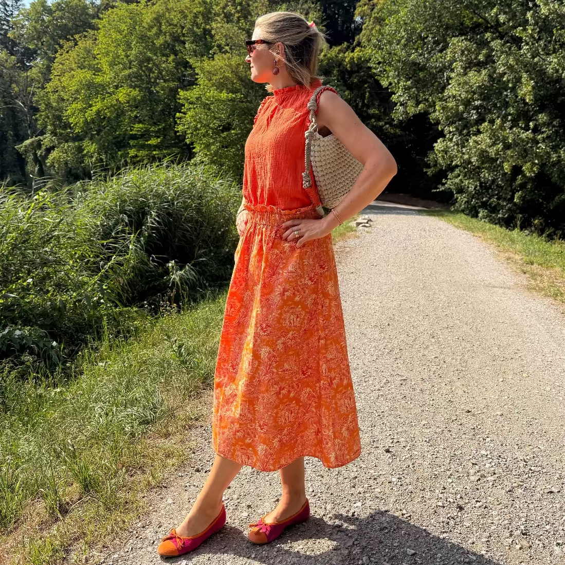 Rock Pauline- Toile de Jouy Orange