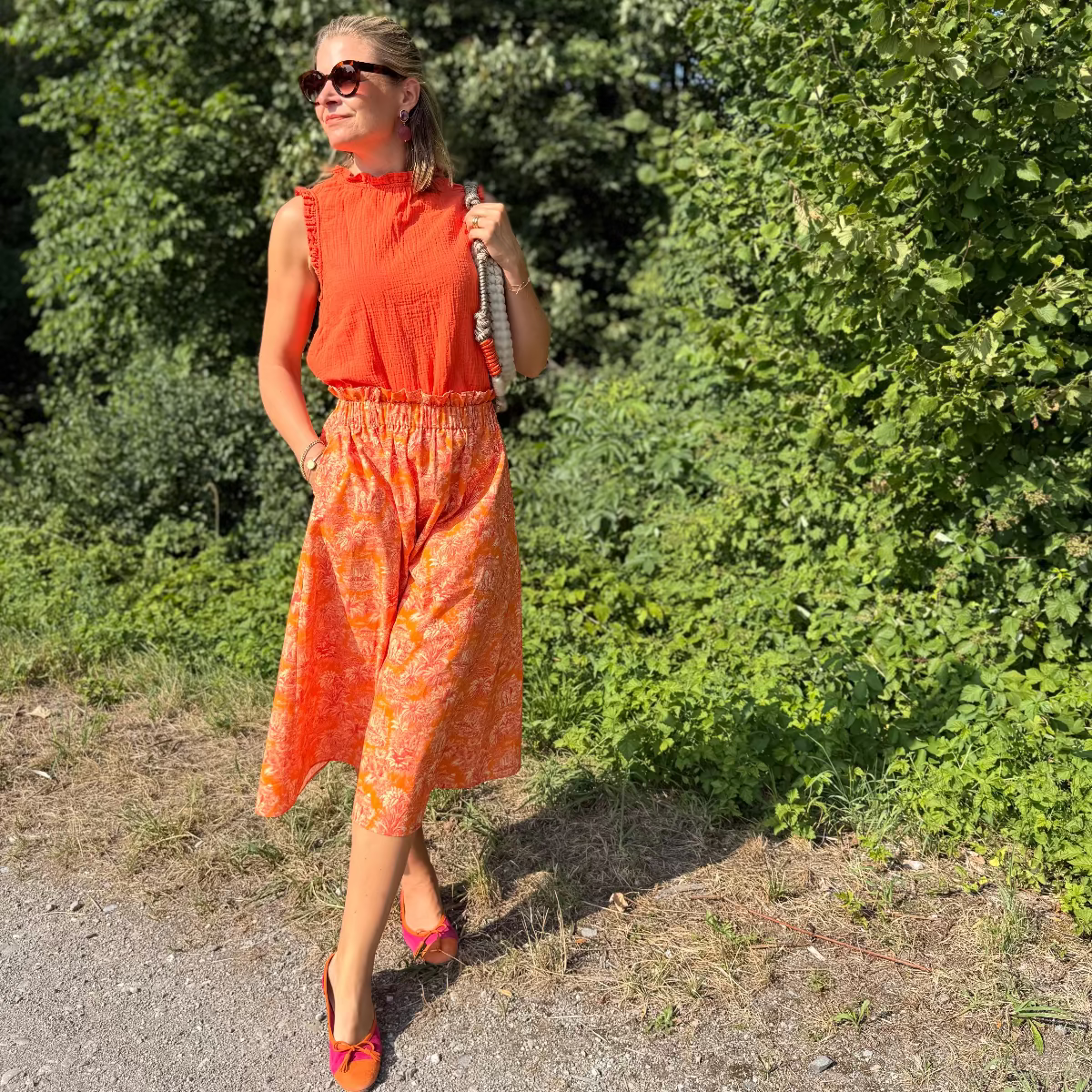 Rock Pauline- Toile de Jouy Orange