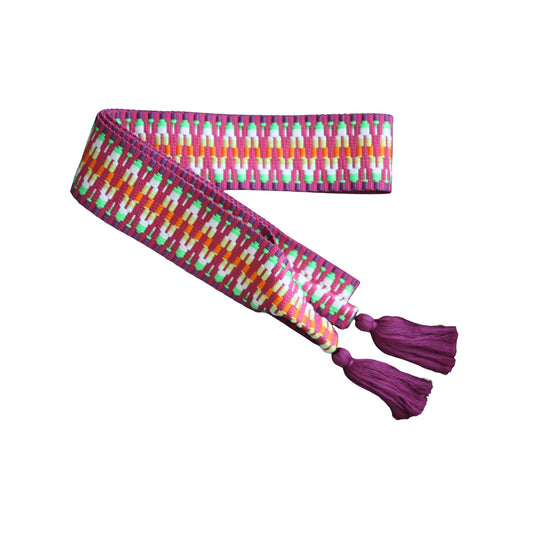 LaceBelt Dirndl Belt Regenbogen Pink