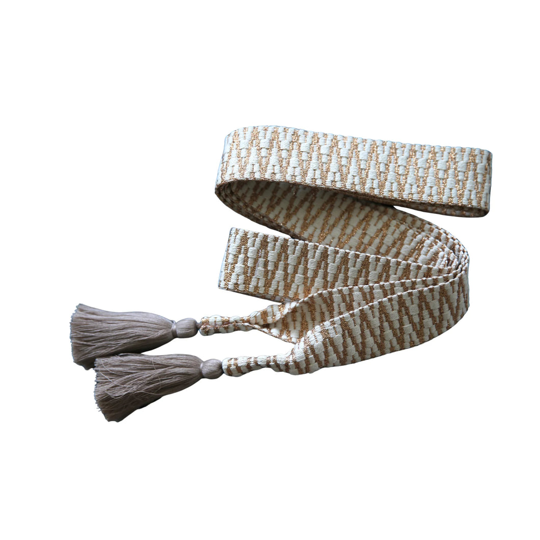 Lace Belt Dirndl Belt Gold Creme