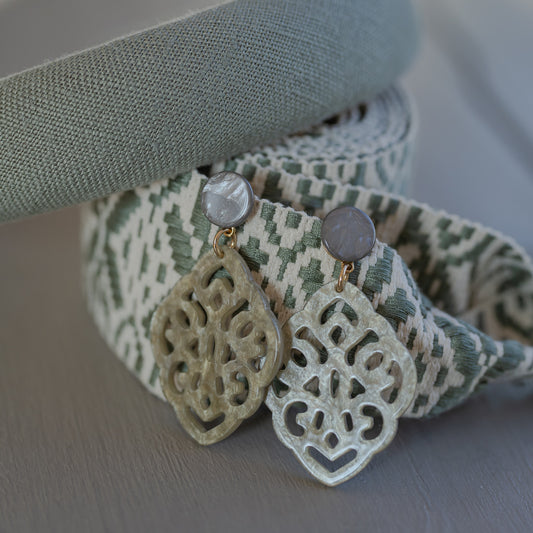 Salbei Ornament Ohrringe edel zur Tracht