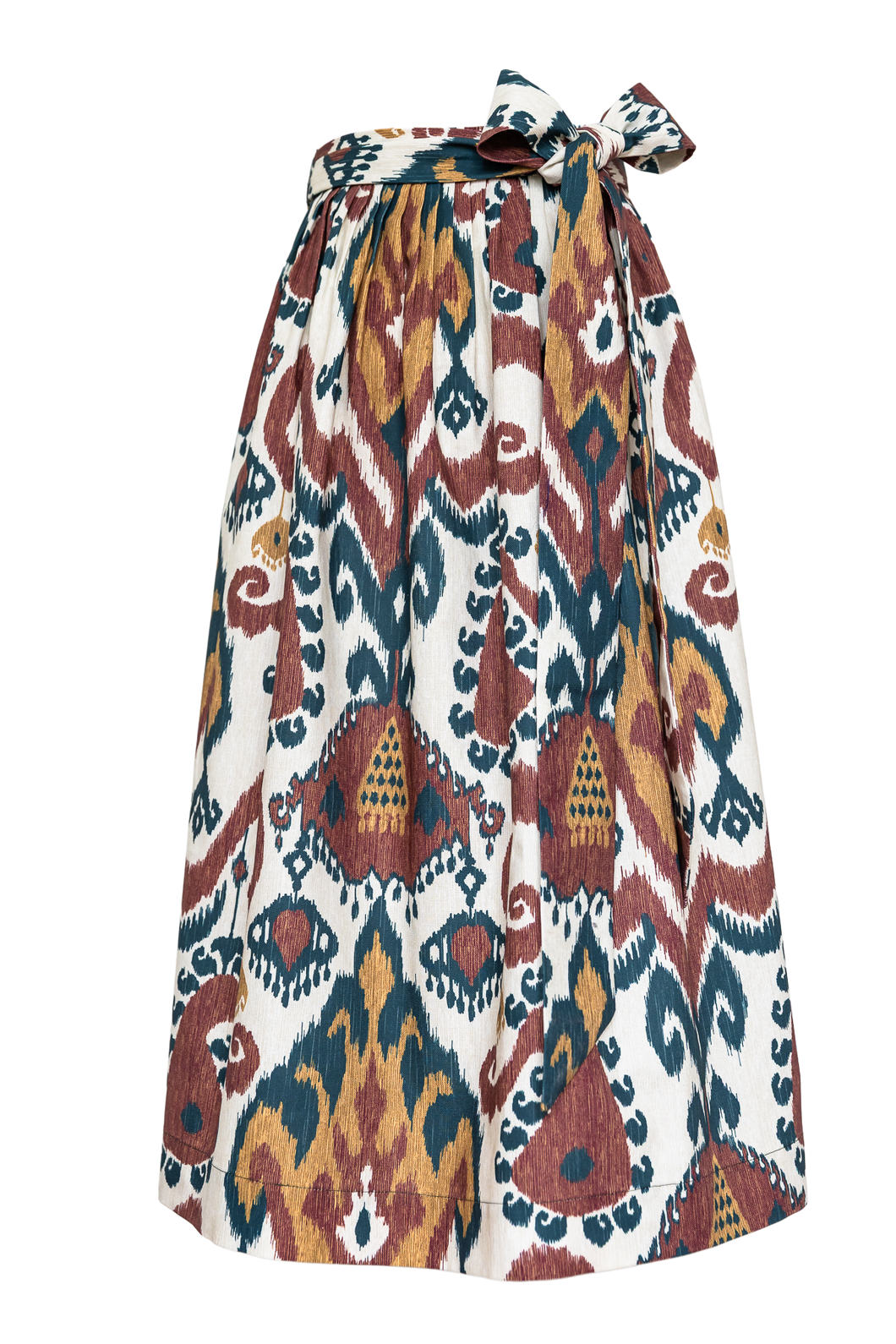 Baumwoll-Dirndlschürze Ikat Burgund