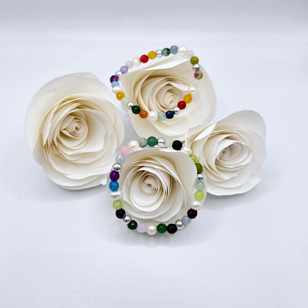 Perlenarmband Lotta Multicolour und Silber