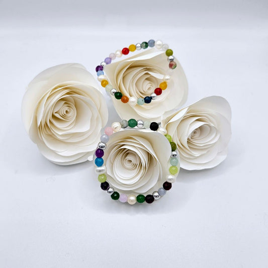 Perlenarmband Lotta Multicolour und Silber