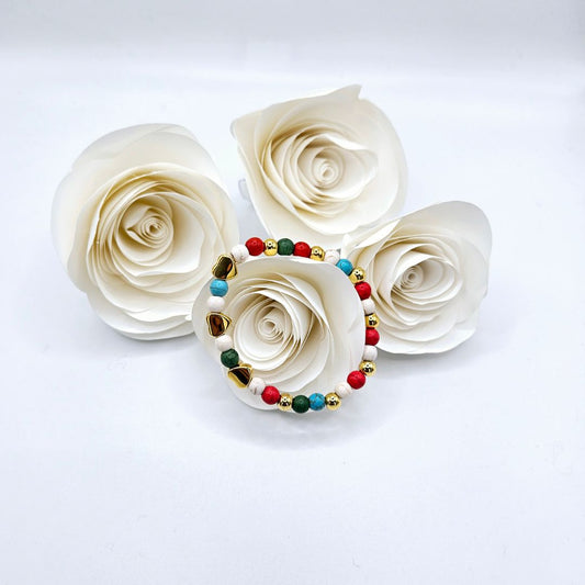 Perlenarmband Trinchen Multicolour und Gold mit Herzen