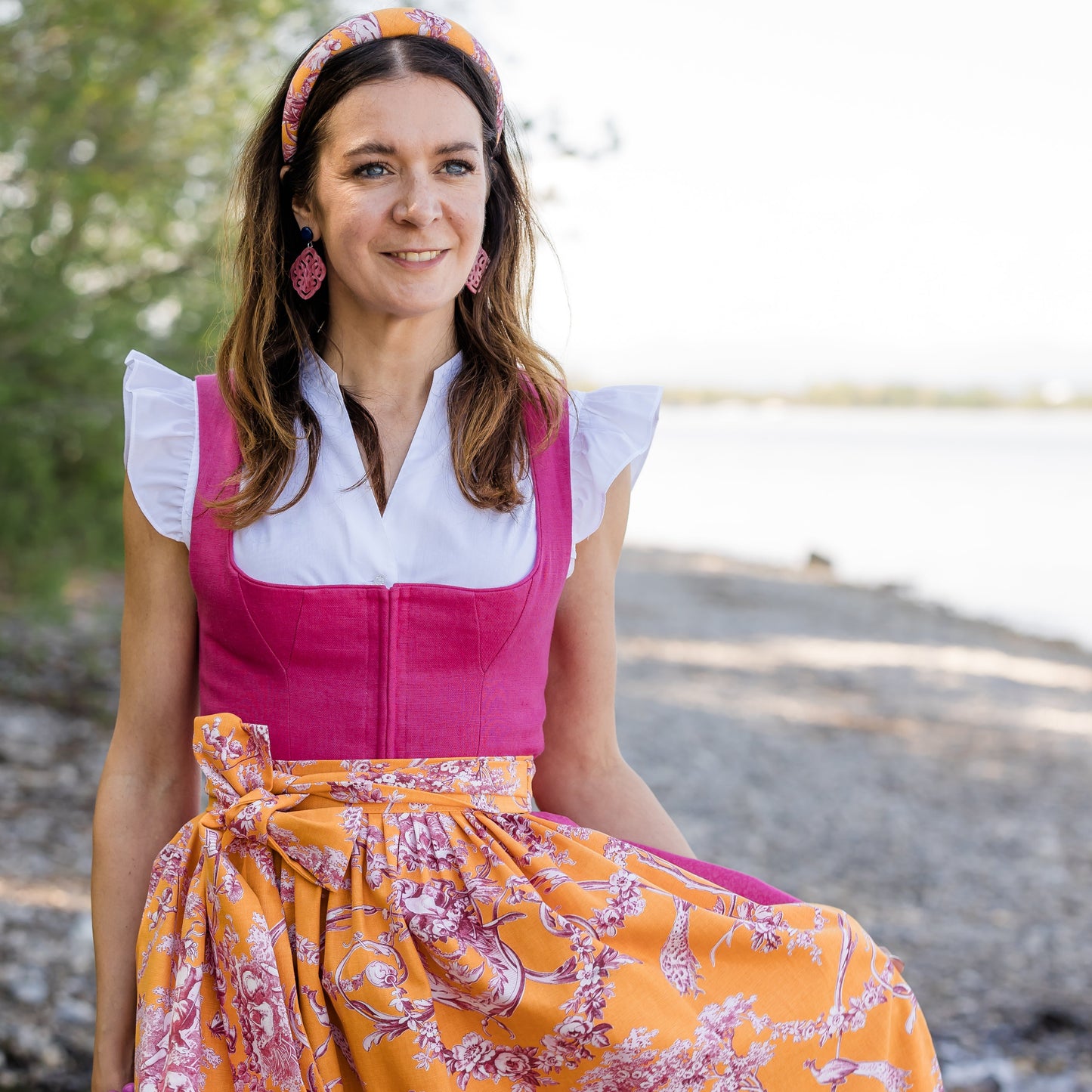 Midi Dirndl Josefine in Pink