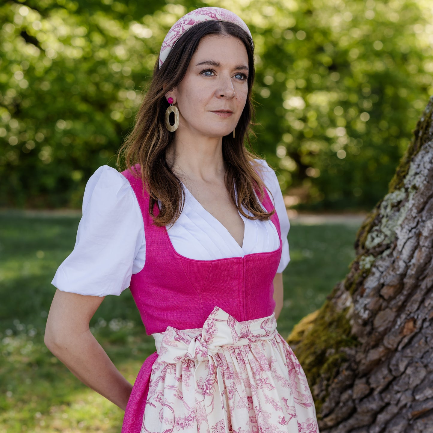 Midi Dirndl Josefine in Pink