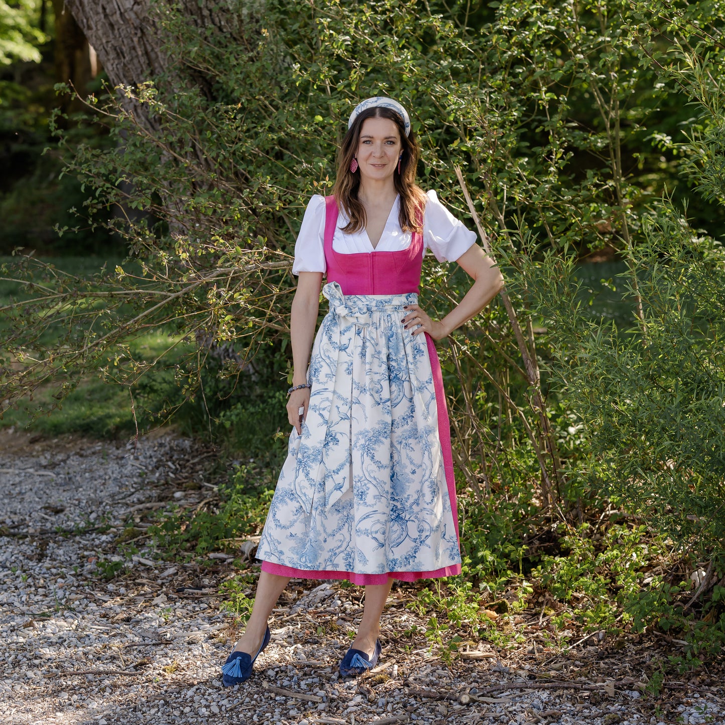 Midi Dirndl Josefine in Pink