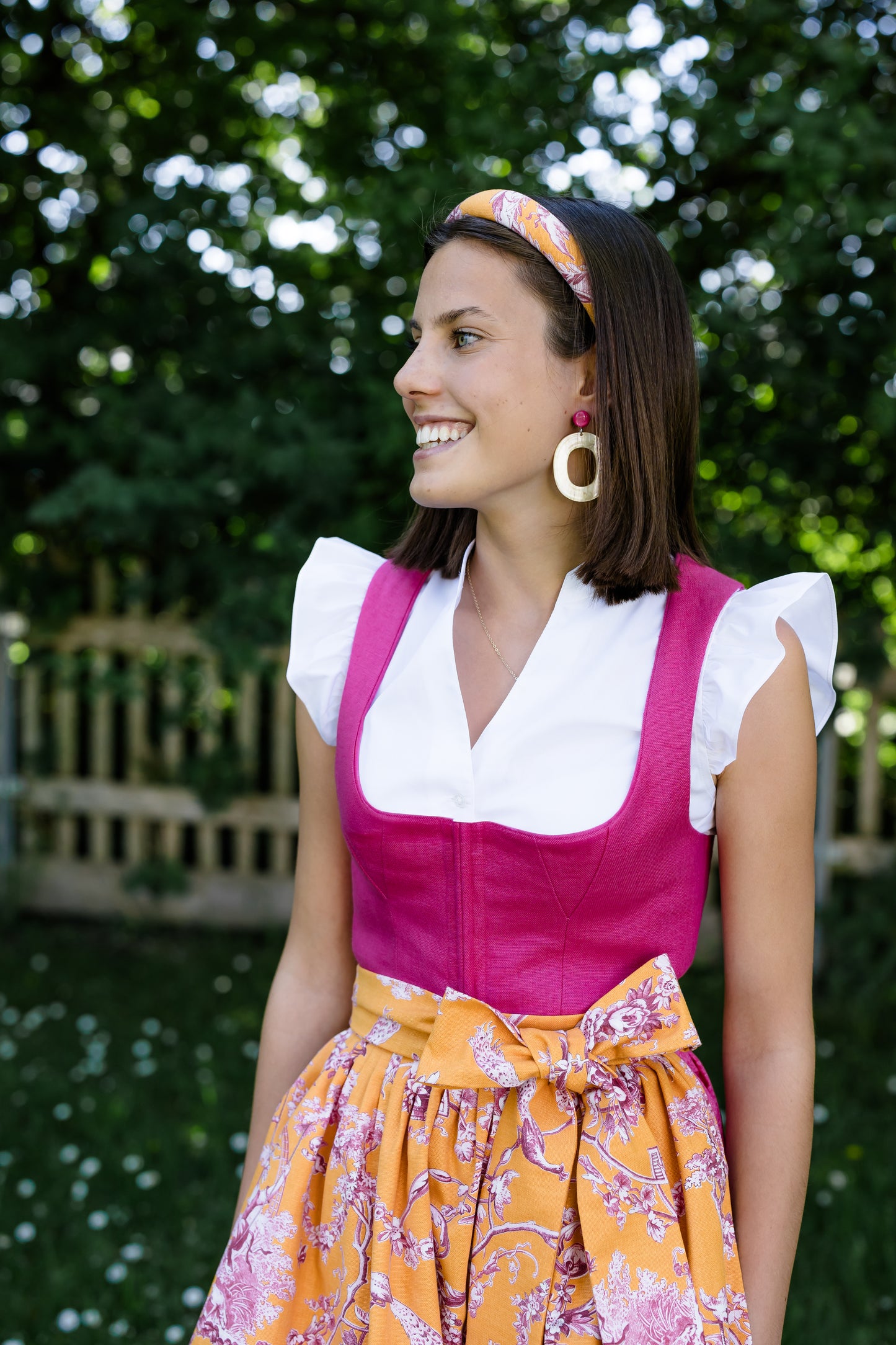 Baumwoll-Dirndlschürze Helene Orange