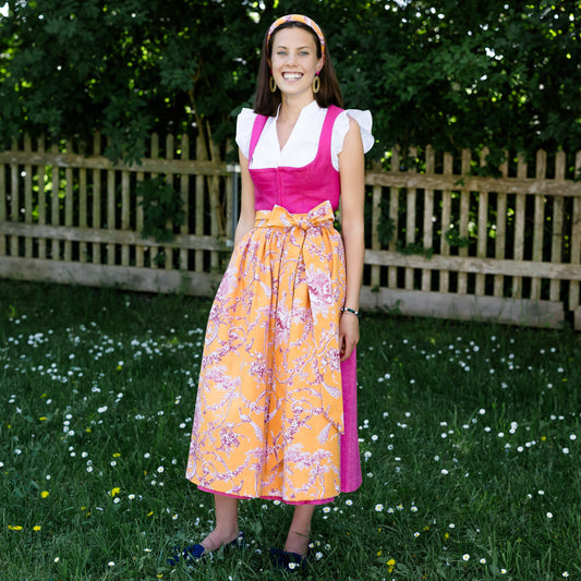 Baumwoll-Dirndlschürze Helene Orange