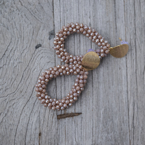 Statement Tropfen Ohrringe in Taupe