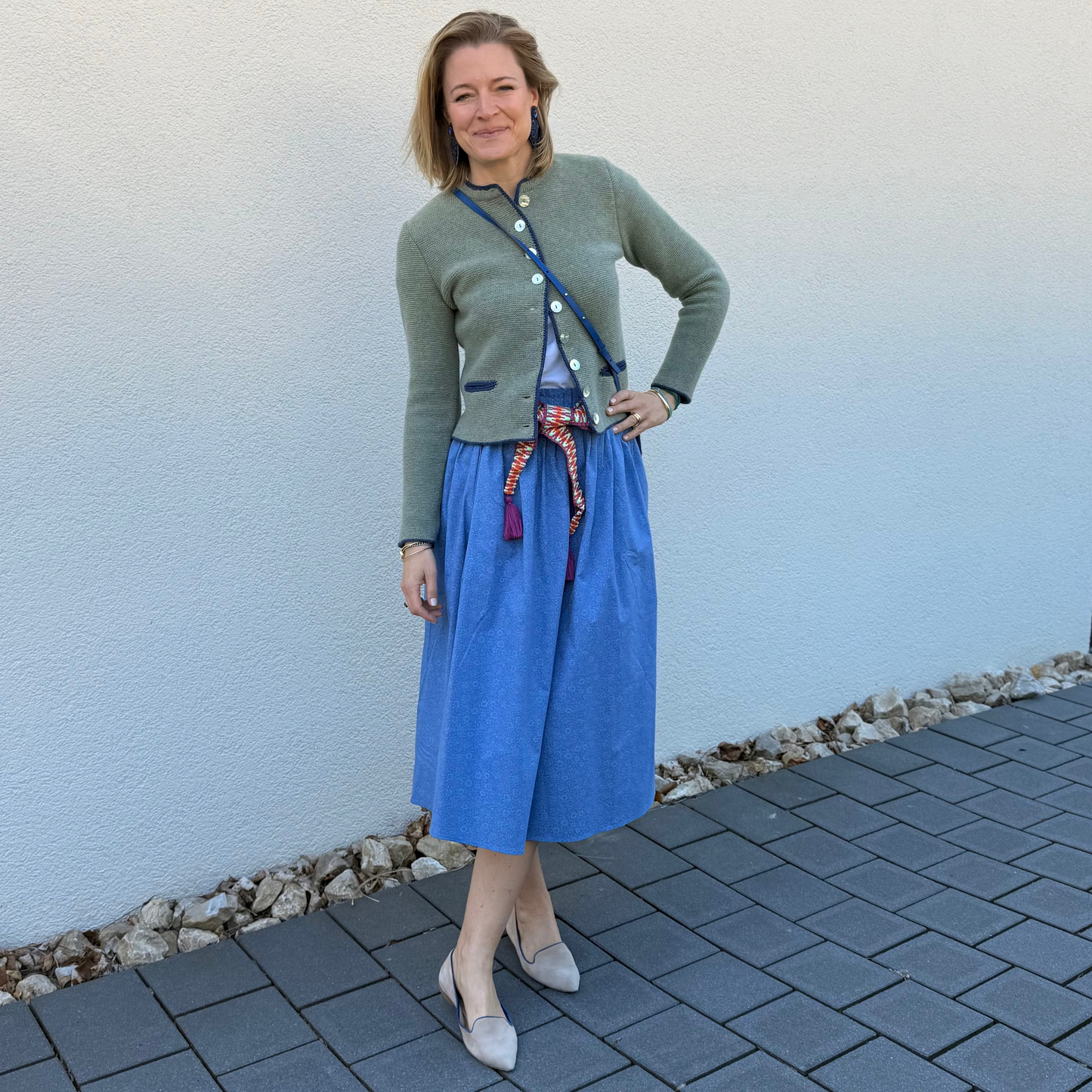 Moderner Trachtenrock Uni Blau